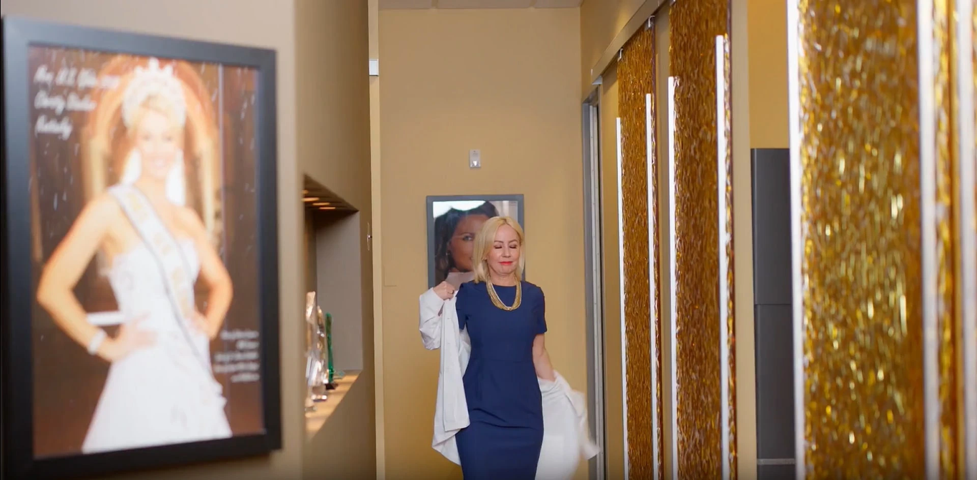 Dr. Schindler wearing her white coat